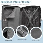 20-Inch Black Hard Shell Carry-On Suitcase Set