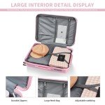 Lightweight 4-Piece Expandable Luggage Set (Pink)