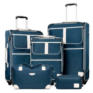 Coolife 5-Piece Expandable Spinner Luggage Set
