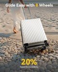 LUGGEX 20" White Expandable Spinner Luggage