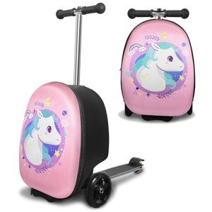 ALVOD 2-in-1 Kids' Scooter Suitcase with Lights