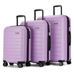 Purple Expandable 3-Piece Spinner Luggage Set