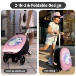 ALVOD 2-in-1 Kids' Scooter Suitcase with Lights