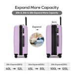 Purple Expandable 3-Piece Spinner Luggage Set