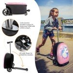 ALVOD 2-in-1 Kids' Scooter Suitcase with Lights