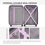 Purple Expandable 3-Piece Spinner Luggage Set