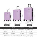 Purple Expandable 3-Piece Spinner Luggage Set