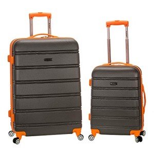 Rockland Melbourne Charcoal Expandable Spinner Luggage Set