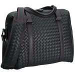 Vi Vante Black Leather Camera Bag with Red Interior