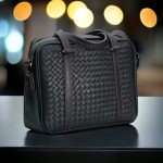 Vi Vante Black Leather Camera Bag with Red Interior