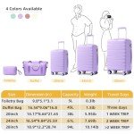 Lavender 5-Piece Expandable Luggage Set with Duffel