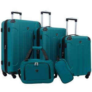 Travelers Club Teal 5-Piece Hardside Spinner Set