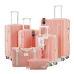 6-Piece Expandable Hardside Luggage Set - Pink Beige