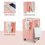 6-Piece Expandable Hardside Luggage Set - Pink Beige