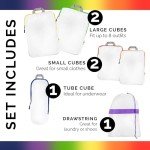 Rainbow Compression Packing Cubes - 6 Piece Set