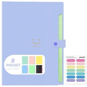 8-Pocket Accordion File Organizer - Purple