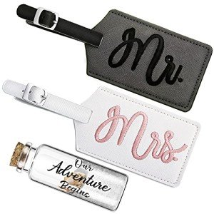 Mr. and Mrs. Luggage Tags Set with Keepsake