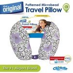 Purple Print Microbead Travel Neck Pillow by Cloudz