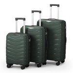 Dark Green 3-Piece Hard Shell Luggage Set