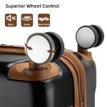 3-Piece Expandable Black Luggage Set with Backpack