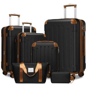 6-Piece Expandable Hardshell Luggage Set with Wheels