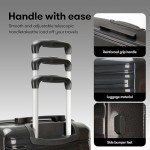 GinzaTravel 4-Piece Hardside Luggage Set, Black