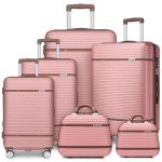 6-Piece Expandable Rose Gold Luggage Set