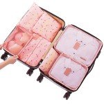 7-Piece Travel Packing Cubes Set in Pink