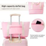 Merax 2-Piece Hard Case Luggage Set - White Pink