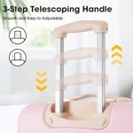 Merax 2-Piece Hard Case Luggage Set - White Pink