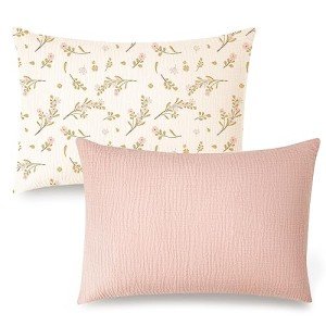 Heathered Pink Toddler Pillowcase Set, 2 Pack
