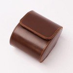 Brown Leather Watch Roll Travel Case for Men