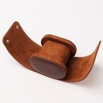 Brown Leather Watch Roll Travel Case for Men