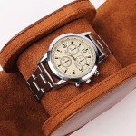 Brown Leather Watch Roll Travel Case for Men