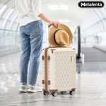 Beige Brown 7-Piece Hard Shell Luggage Set