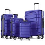 Expandable 4-Piece Royal Blue Luggage Set