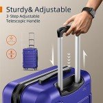 Expandable 4-Piece Royal Blue Luggage Set