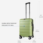KROSER 20-Inch Expandable Carry-On Luggage with USB Port
