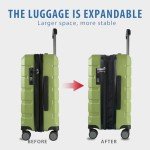 KROSER 20-Inch Expandable Carry-On Luggage with USB Port