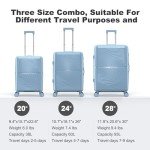 Light Blue 3-Piece Luggage Set with Wheels