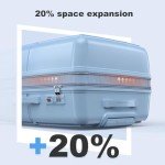 Light Blue 3-Piece Luggage Set with Wheels