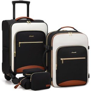 LOVEVOOK Women's 5-Piece Softside Luggage Set