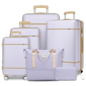 Lavender 6-Piece Expandable Luggage Set