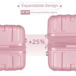 Pink 6-Piece Hardside Luggage Set with Spinner Wheels