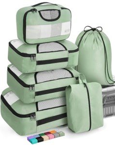 Veken 6-Piece Packing Cube Set - Matcha Green