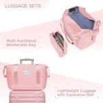 Pink 6-Piece Hardside Luggage Set with Spinner Wheels