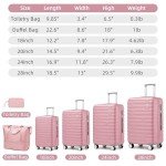 Pink 6-Piece Hardside Luggage Set with Spinner Wheels