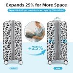LARVENDER 6-Piece Expandable Leopard Luggage Set