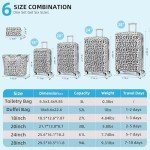 LARVENDER 6-Piece Expandable Leopard Luggage Set