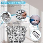 LARVENDER 6-Piece Expandable Leopard Luggage Set